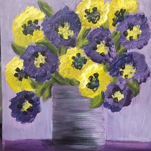 Purple Yellow Floral PAinting